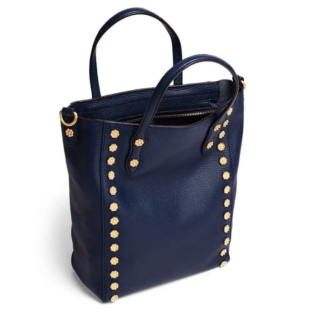 ANNABEL INGALL Leather Daisy Stud Tote in Navy - $465.